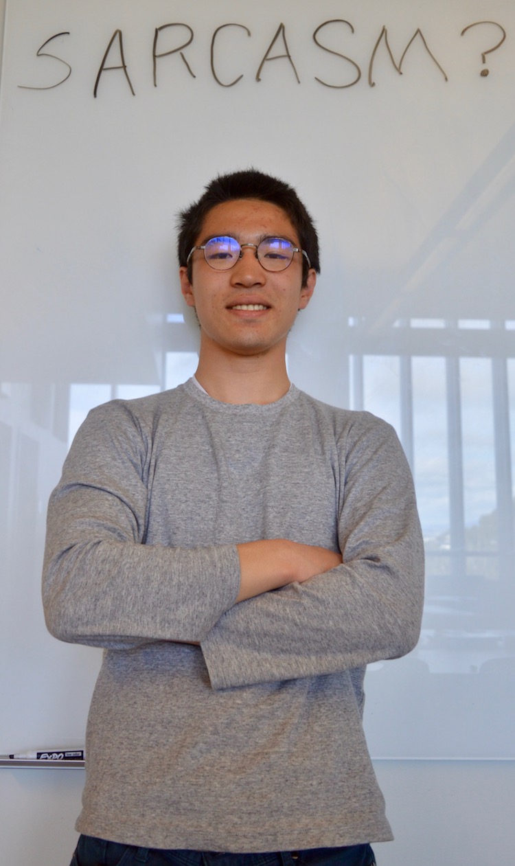 Undergraduate Takashi Yabuta plans to use his HDSI research scholarship to train machines to understand the nuances of sarcasm.