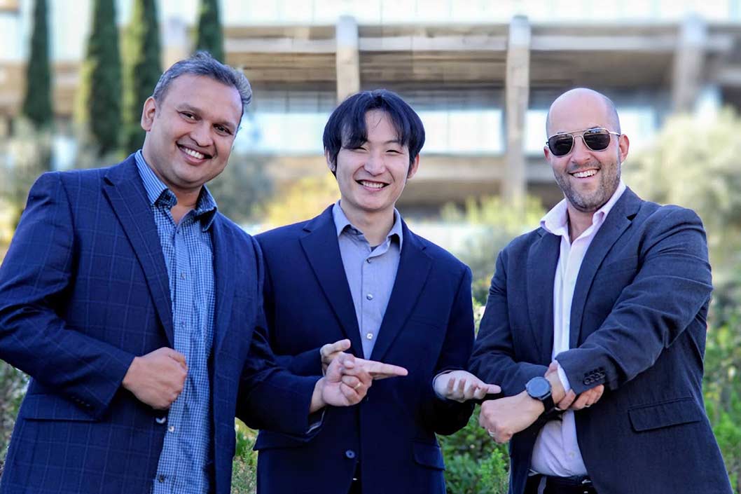 Prof. Tauhidur Rahman, Ph.D. student Yunfei Luo and Prof. Eric Garland