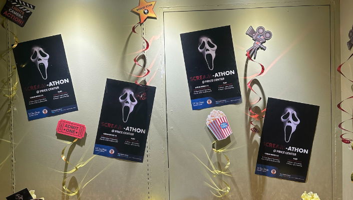 Screamathon display at Price Center