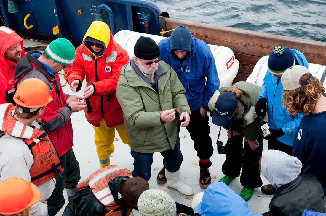 Marine Vertebrate Collection Curator Phil Hastings leads a student cruise.