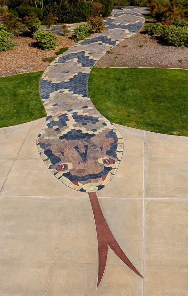 >Artist Alexis Smith' work Snake Path.