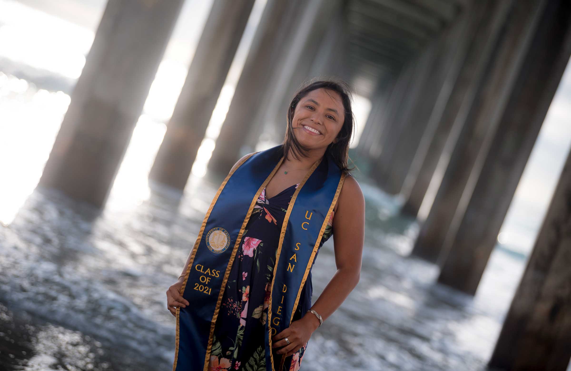 Francesca Hart under Scripps Pier.