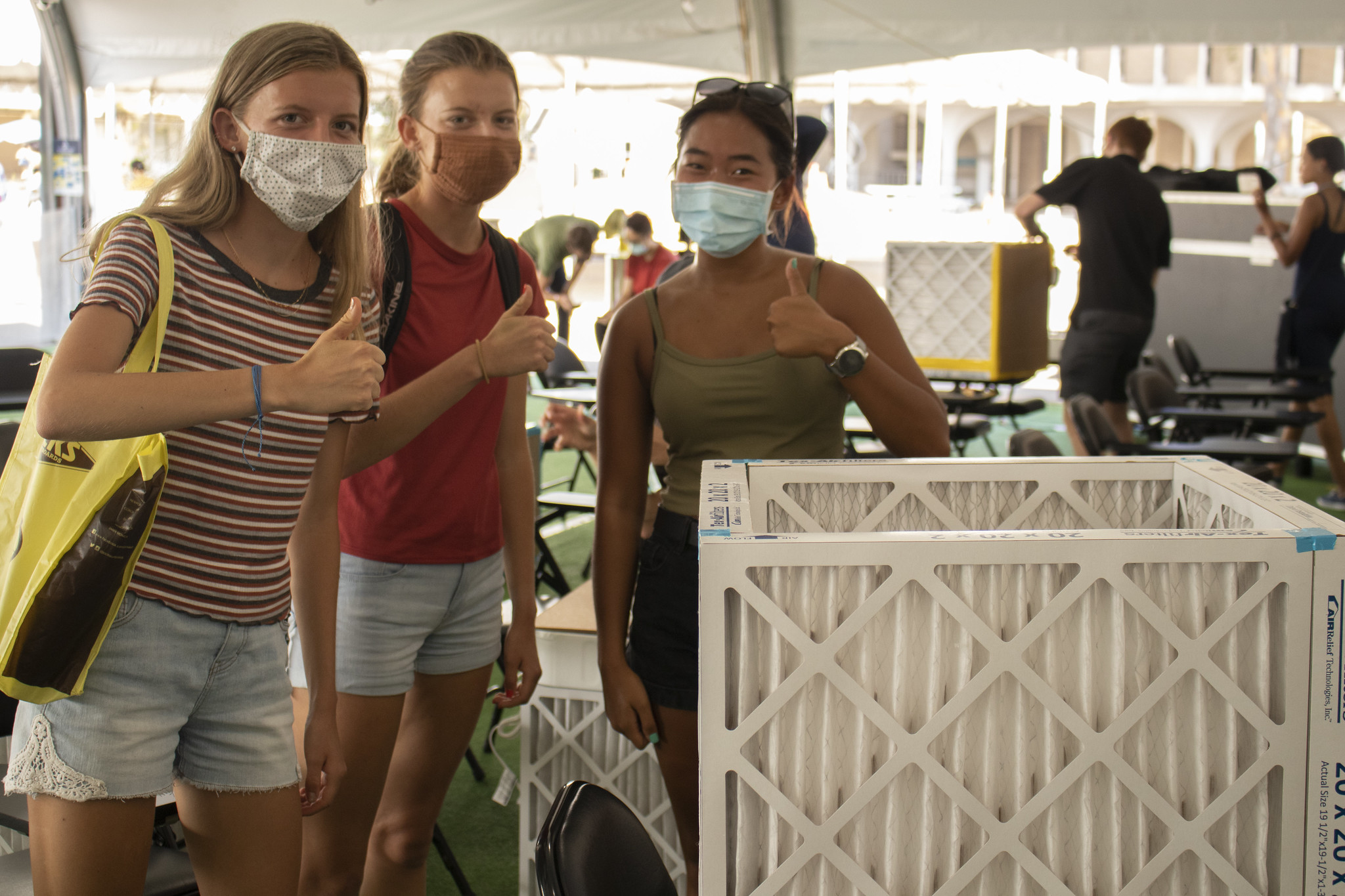 Students, Faculty and Staff Assemble Do-It-Yourself Air Filtration Boxes that Fight COVID-19 Spread