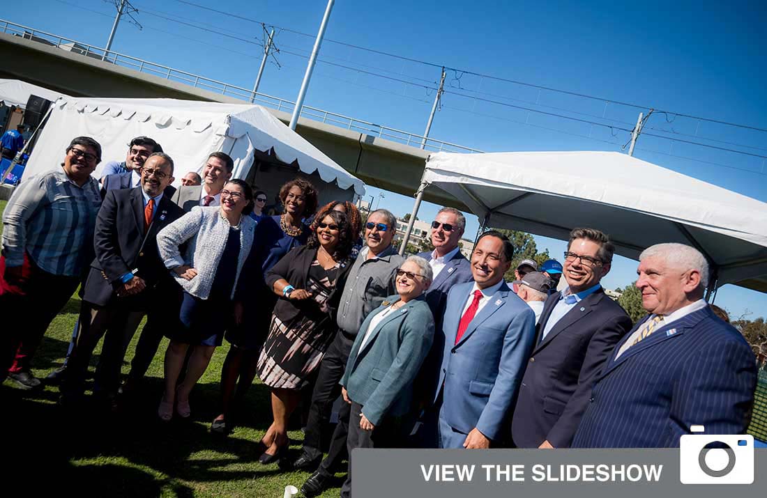 UC San Diego Chancellor Pradeep K. Khosla with local and national leaders.