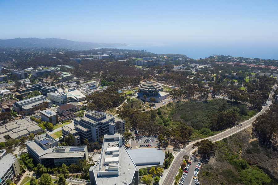 Aerial shot of UC San Diego campus.