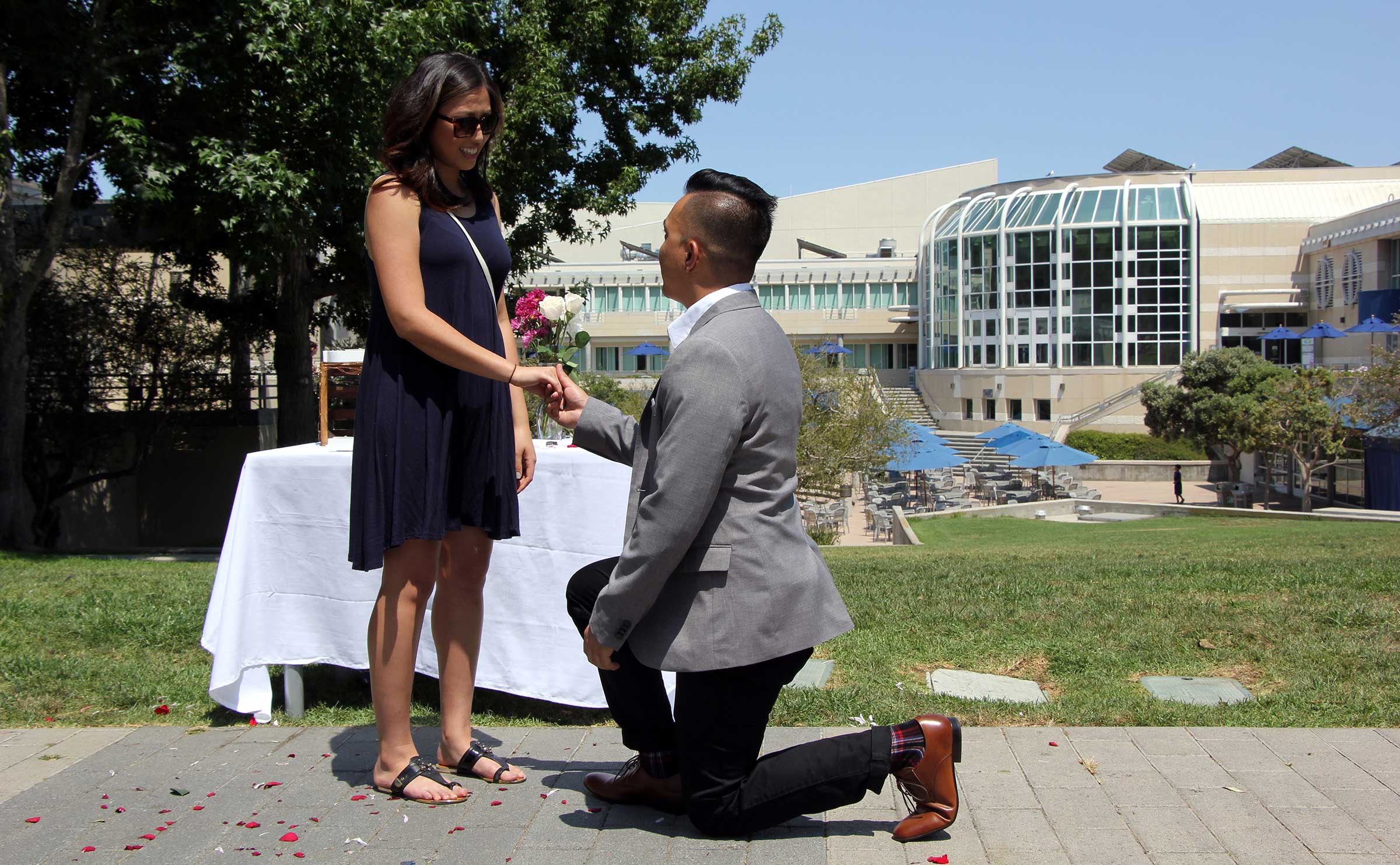 Jeff and Annie Li during proposal.