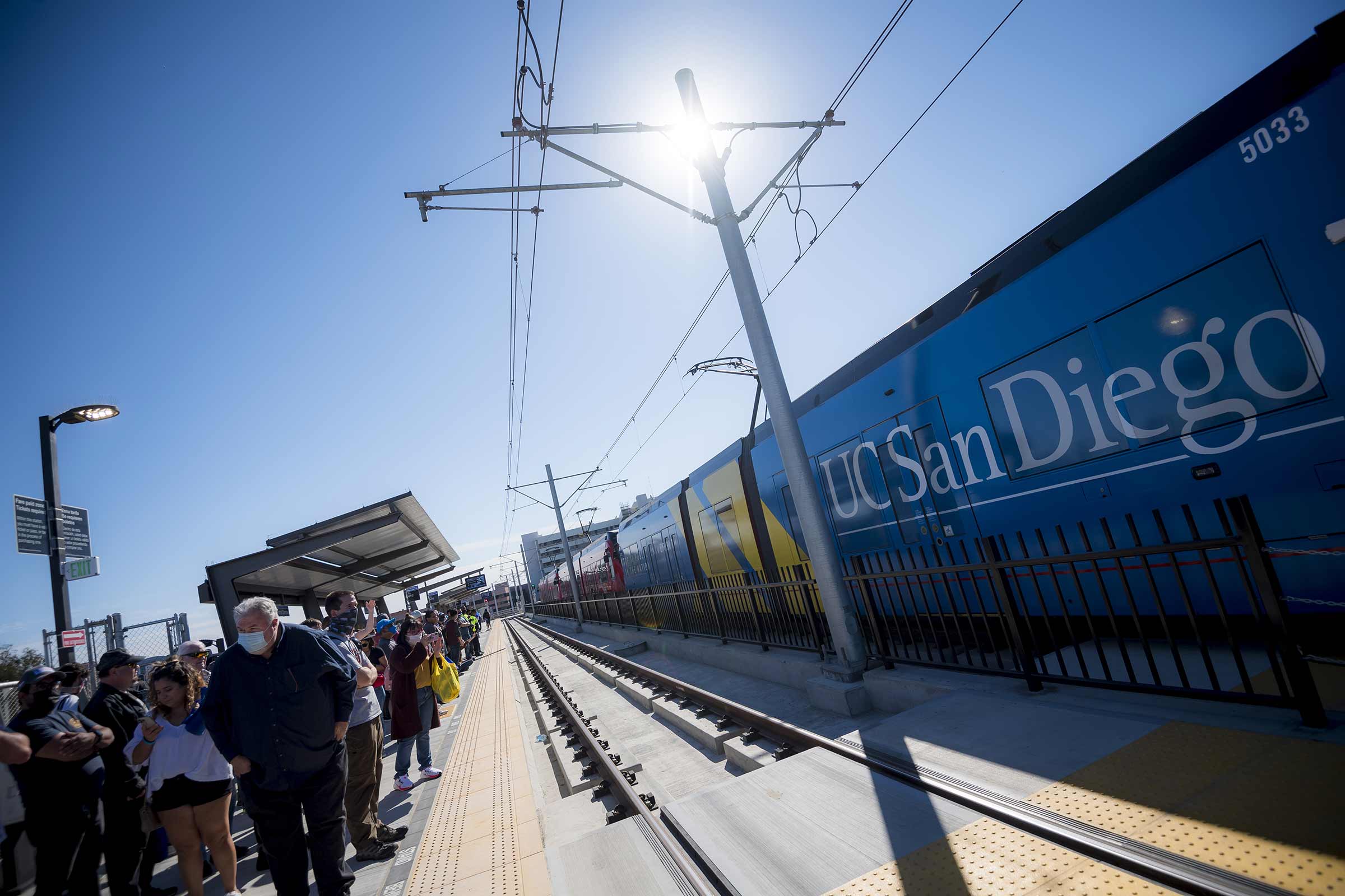 Opening of the new Blue Line trolley stop on campus.