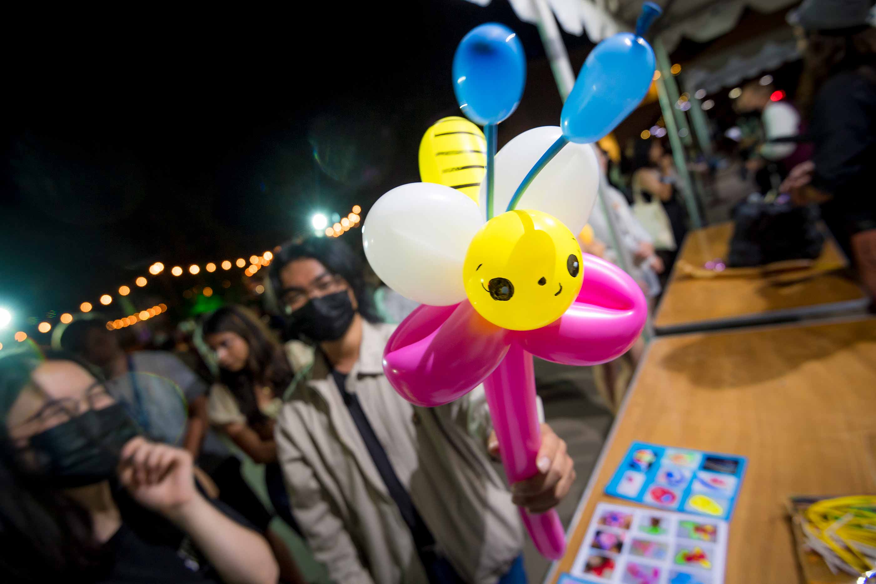 Students could receive balloon animals during Fair at the Square.