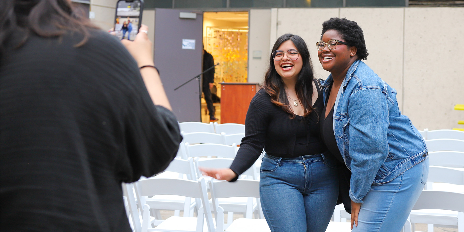 Grand Prize winner Citlalli Martinez Cano (left) with friends at the ceremony.