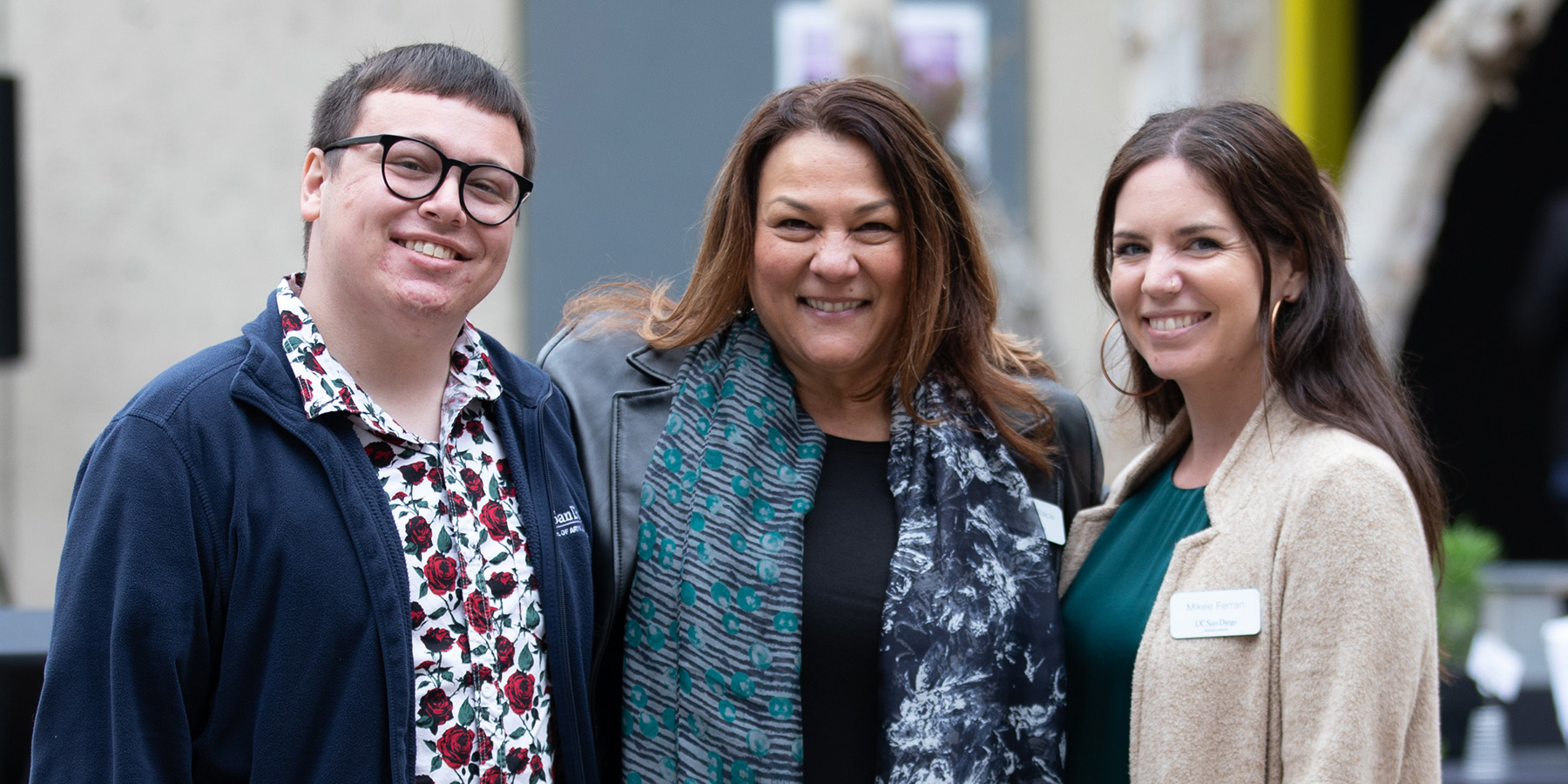 (left to right) School of Arts and Humanities staff members Joey Lorino, Tammy Wallace and Mikee Ferran.
