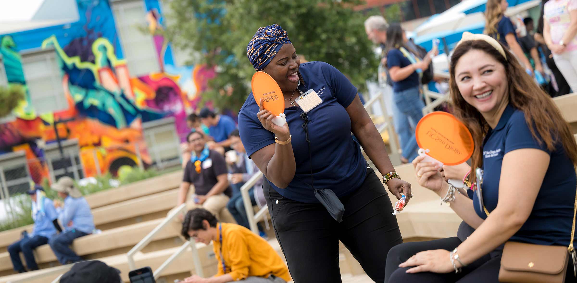 Staff dance during the Staff Summer Celebration