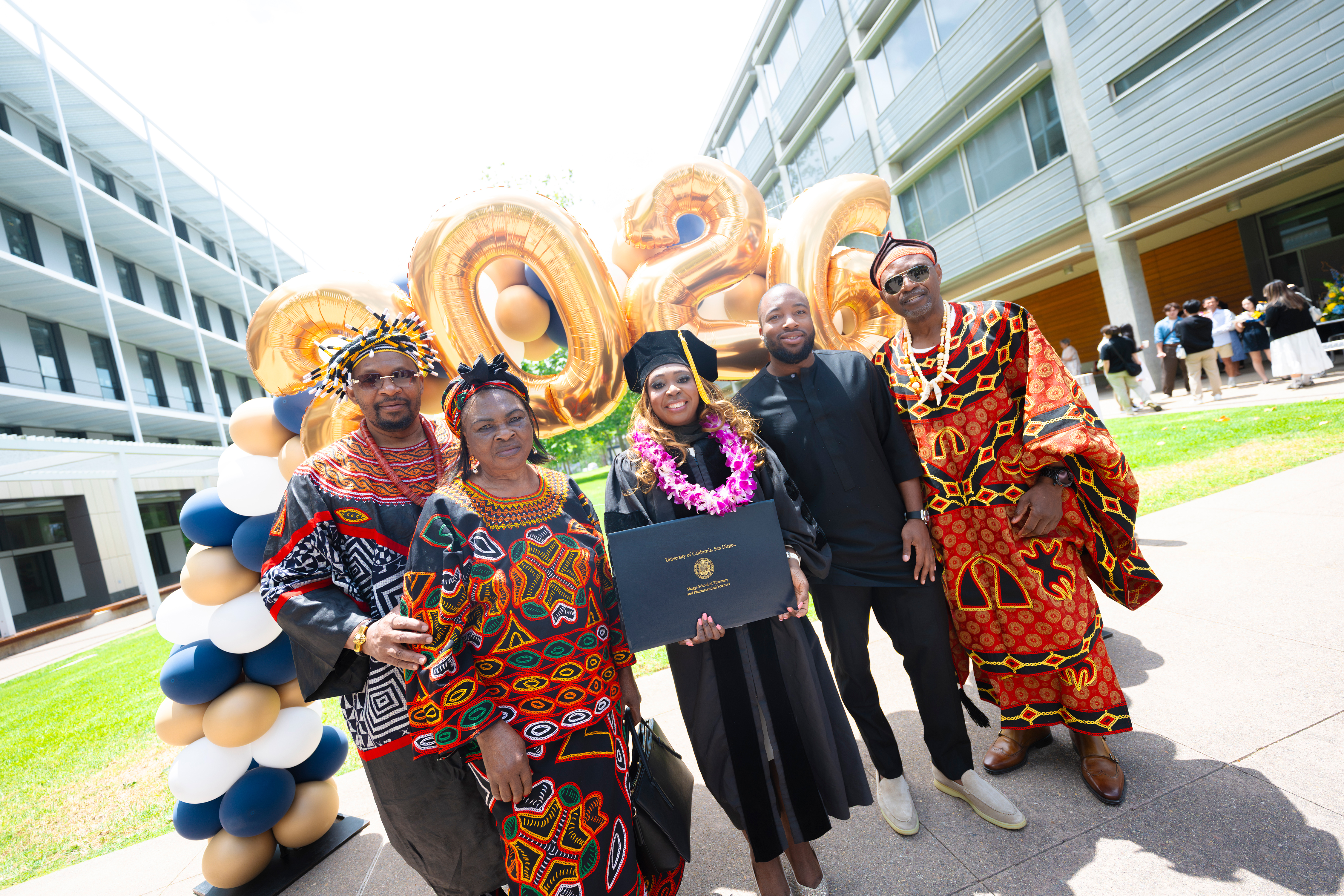 Family members celebrating the recent graduate.