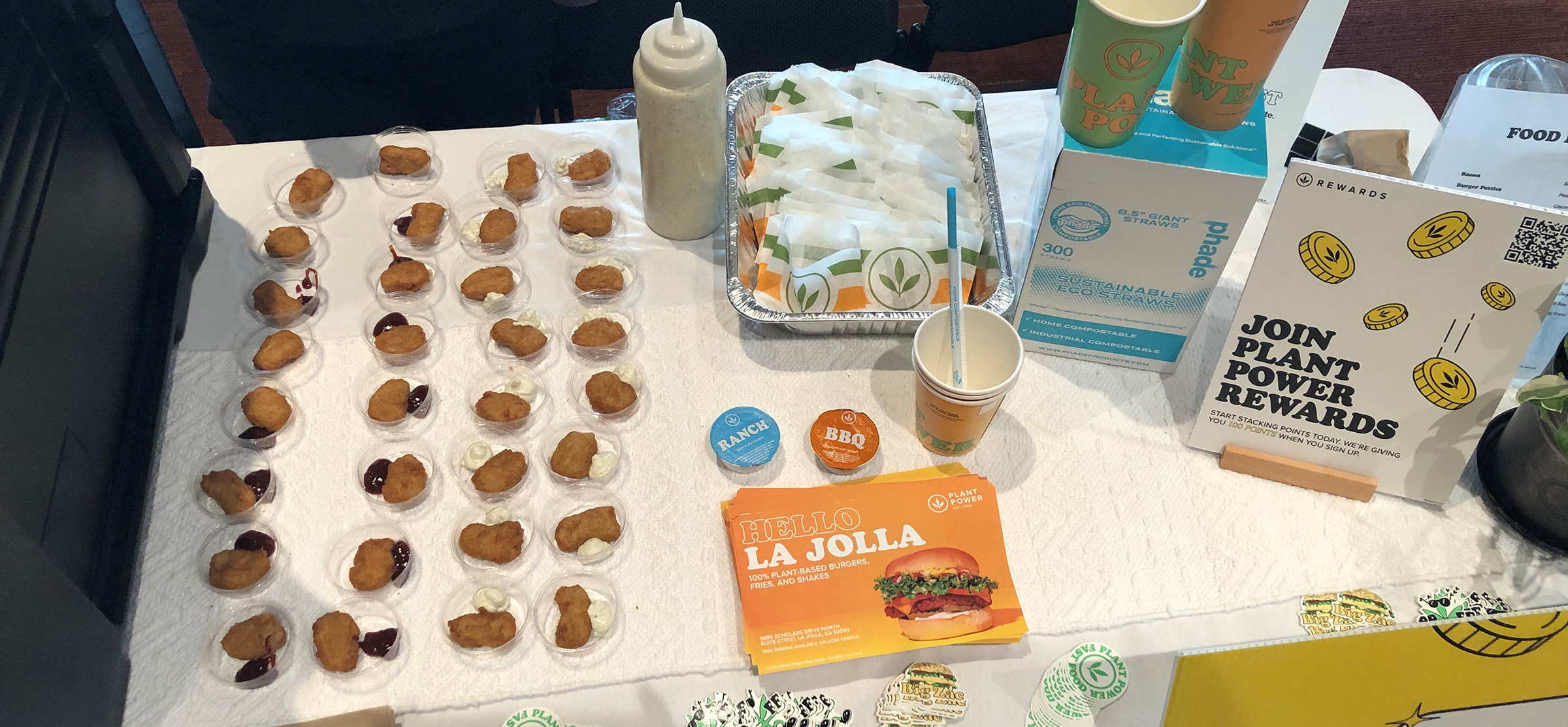 Plant Power, located on the UC San Diego campus,  specializes in vegan burgers, vegan chicken sandwiches, vegan milkshakes and other delicious treats.