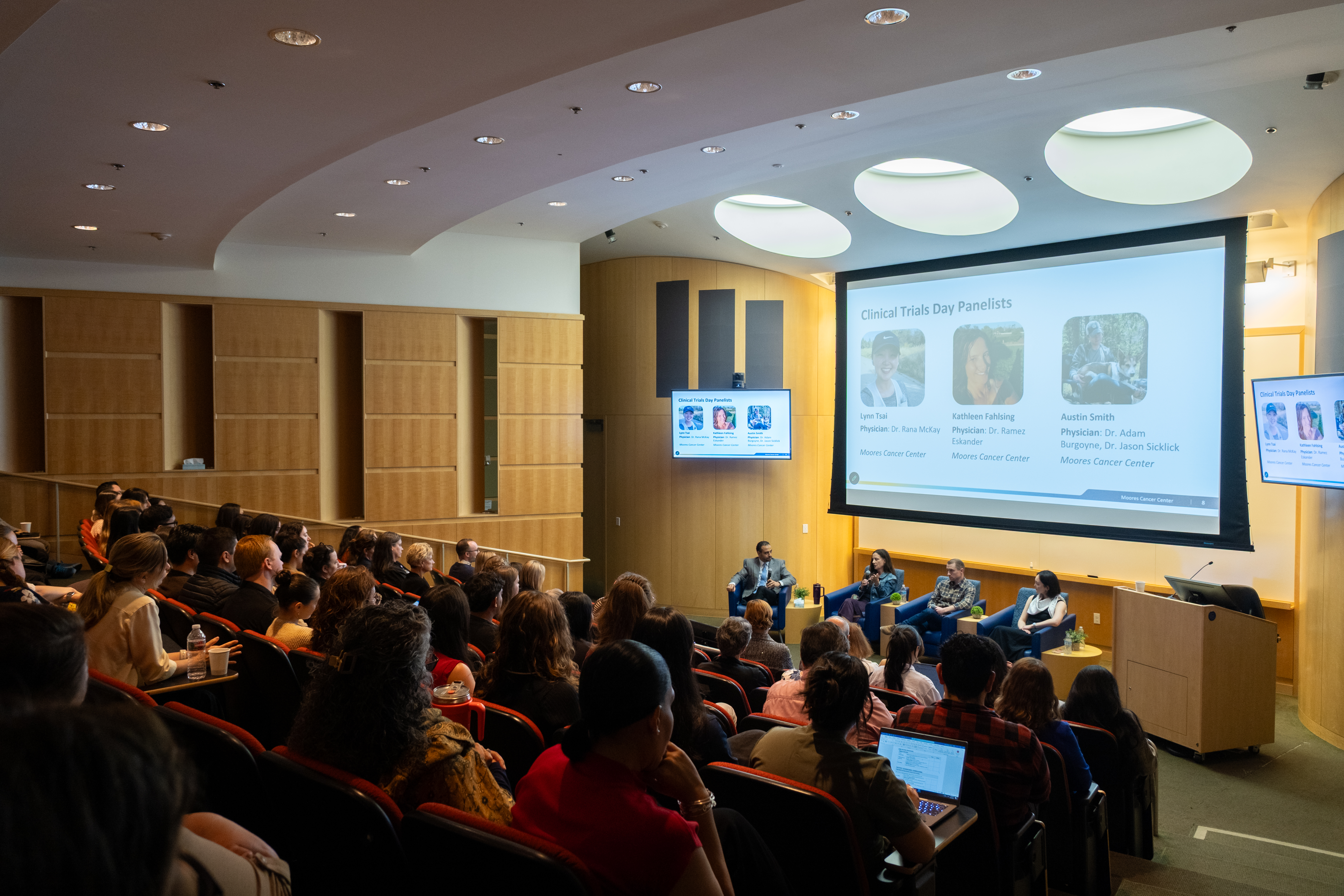 a photo of the audience during clinical trials day at Moores Cancer Center