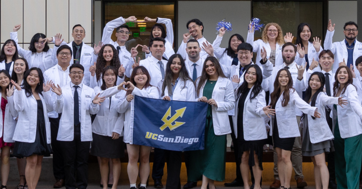 Slideshow: group photo of skagg students in their white coats