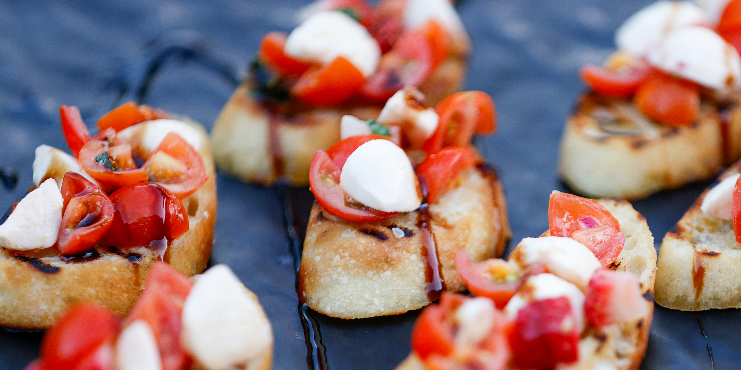 close up of bruschetta