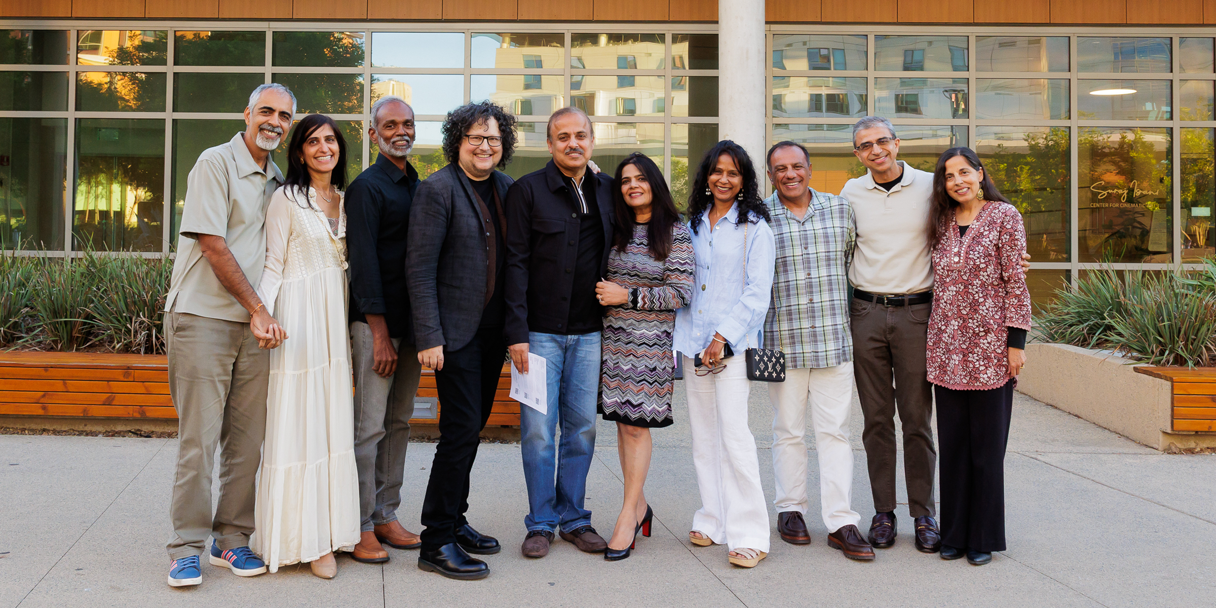 Members of the Israni Family with center director Michael Trigilio.