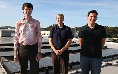 Photo of Solar Panels and students