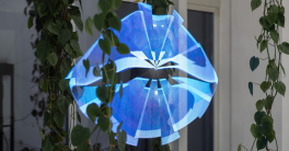 Image of one of the exhibit's artworks, a hologram